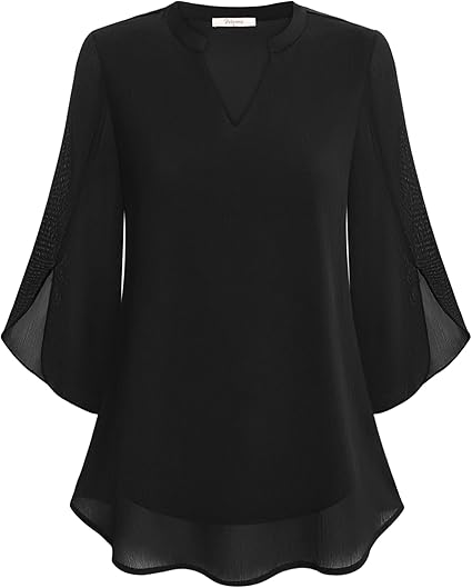 Laila | Chiffon Blouse with Double Layers