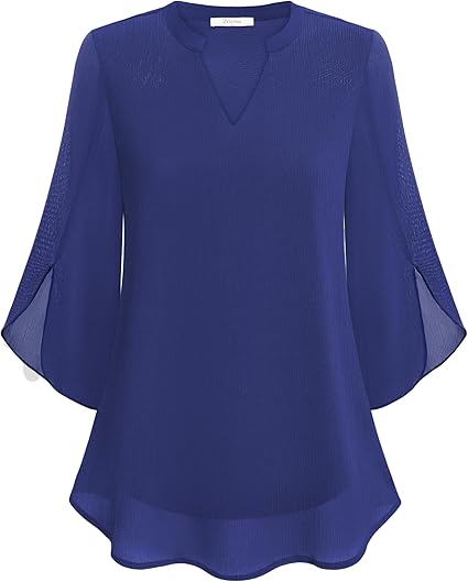 Laila | Chiffon Blouse with Double Layers