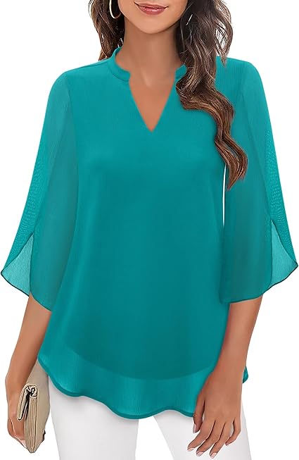 Laila | Chiffon Blouse with Double Layers