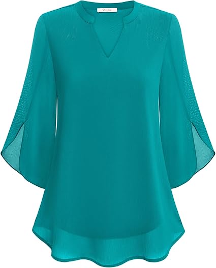 Laila | Chiffon Blouse with Double Layers