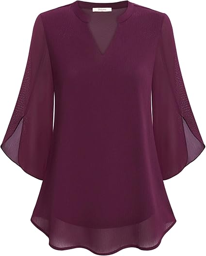 Laila | Chiffon Blouse with Double Layers