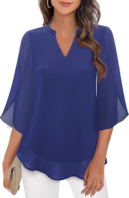 Laila | Chiffon Blouse with Double Layers