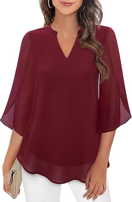 Laila | Chiffon Blouse with Double Layers