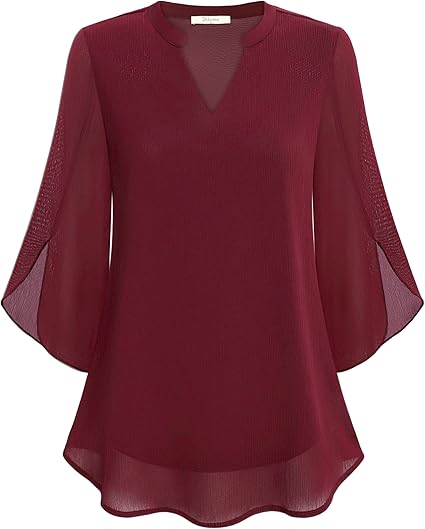 Laila | Chiffon Blouse with Double Layers