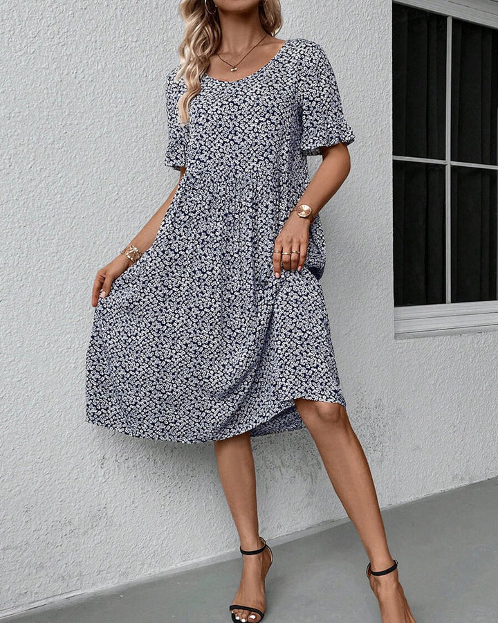 Elizabeth - Sophisticated Floral Midi Dress