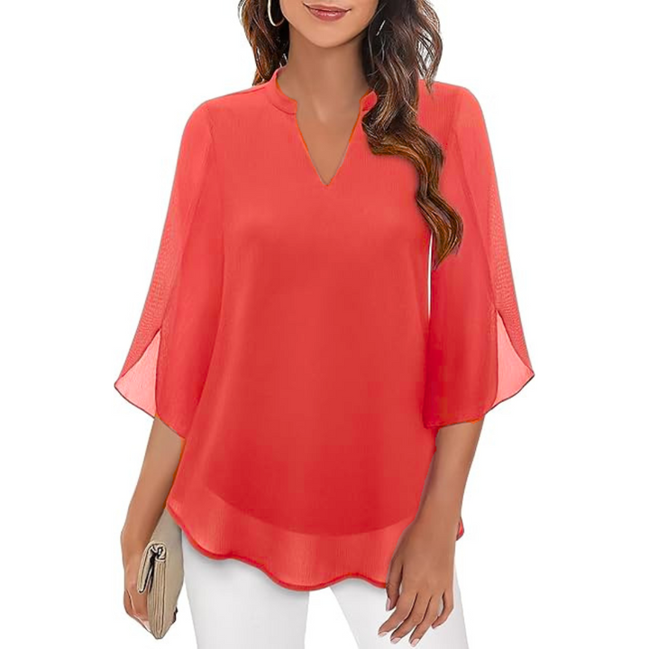 Laila | Chiffon Blouse with Double Layers