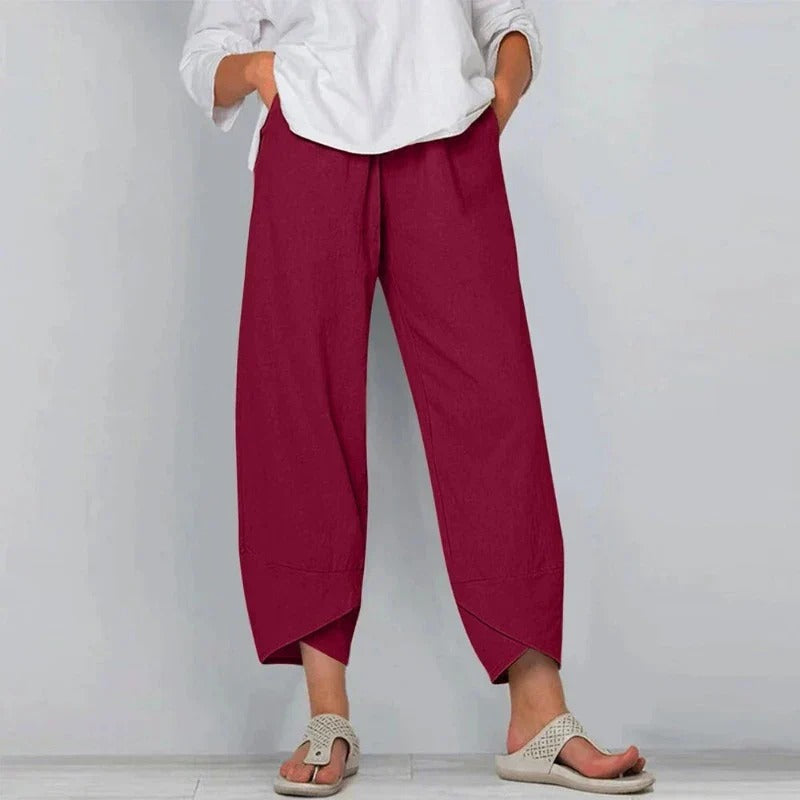 Charlotte | Elegant Cotton-Linen Trousers