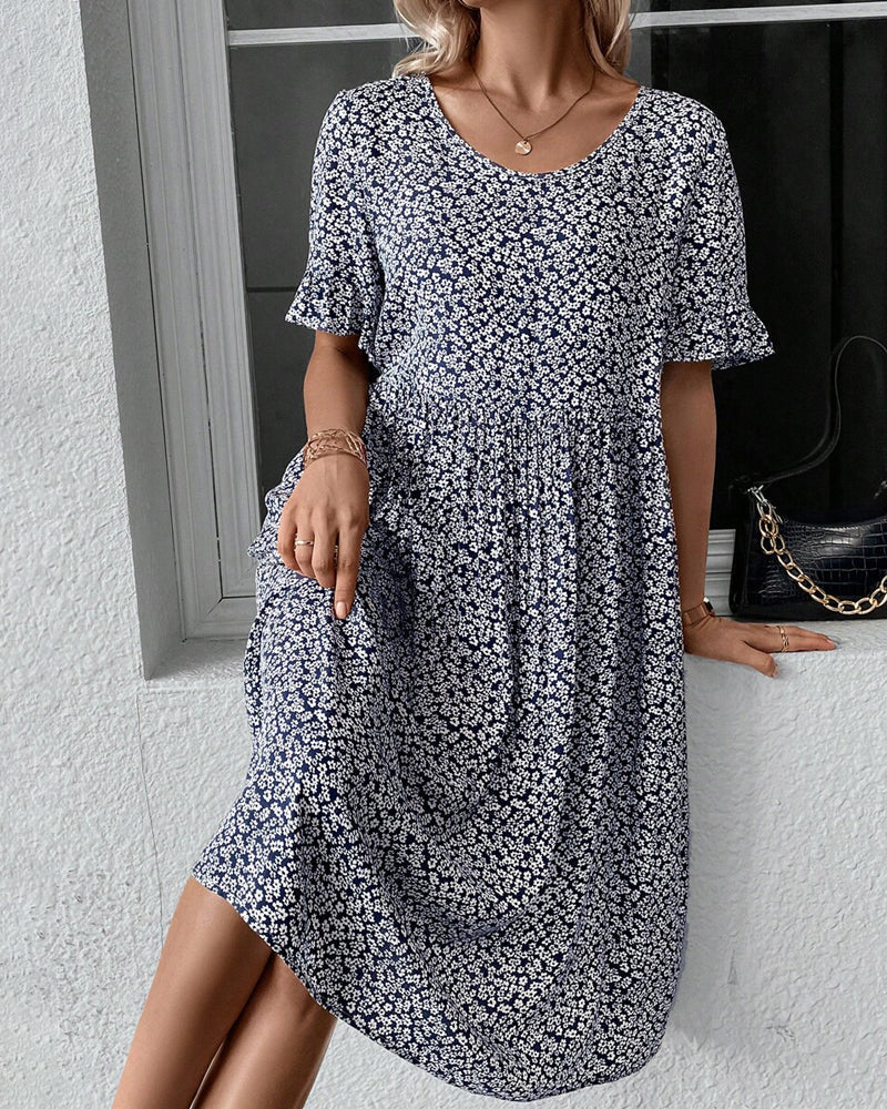 Elizabeth - Sophisticated Floral Midi Dress