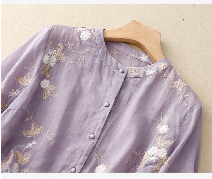 Eden | Embroidered Linen Blouse